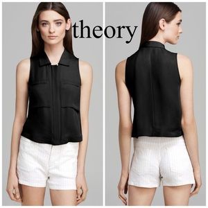 Theory Gemia Zip Front Blouse P